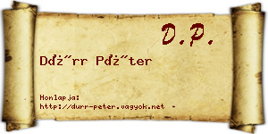 Dürr Péter névjegykártya